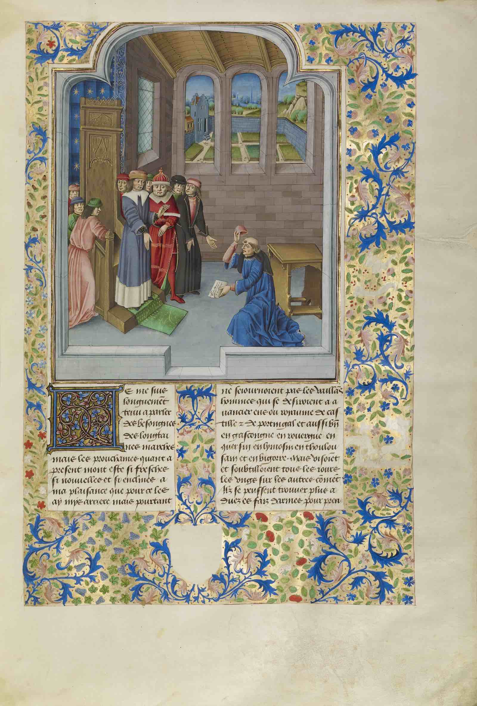 Froissart Kneeling before Gaston Phébus, Flemish, about 1480–83