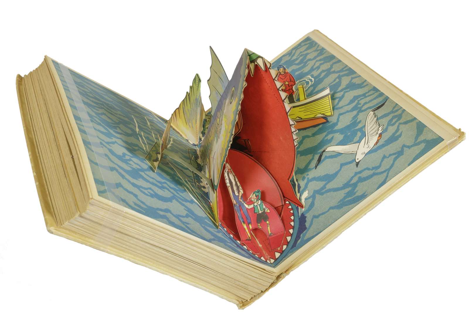 1932 edition of Pinocchio, with pop-up illustrations by Harold Lentz. New York: Blue Ribbon Books.
