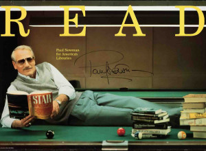 Paul Newman as the American Library Association's 1986 poster celebrity